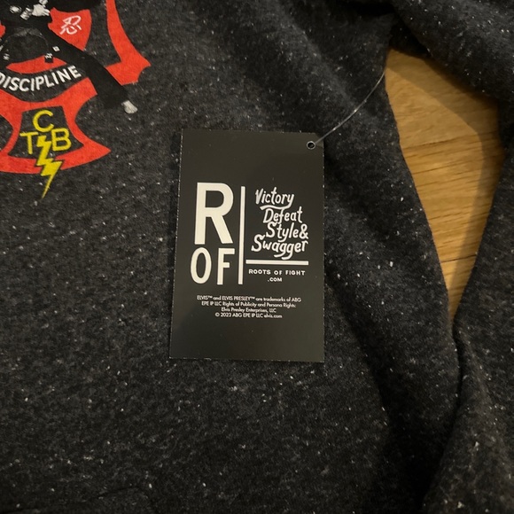 Roots of fight black tcb hoodie sweatshirt Elvis sz small nwr - Picture 5 of 5